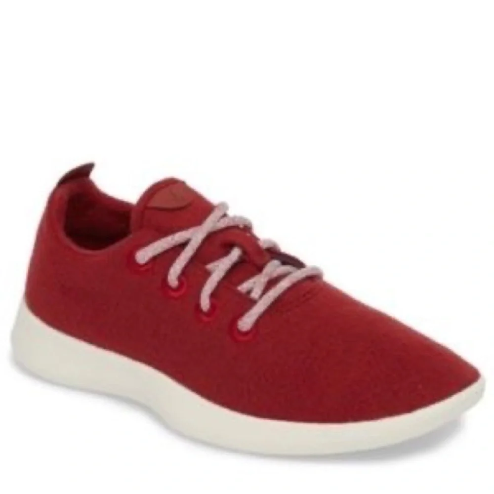Allbirds Burgundy Red Merino Wool Runners Tuke Jo Shoes - Size 8